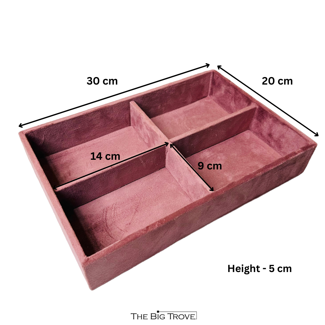 4 Slot Velvet Belt Tray